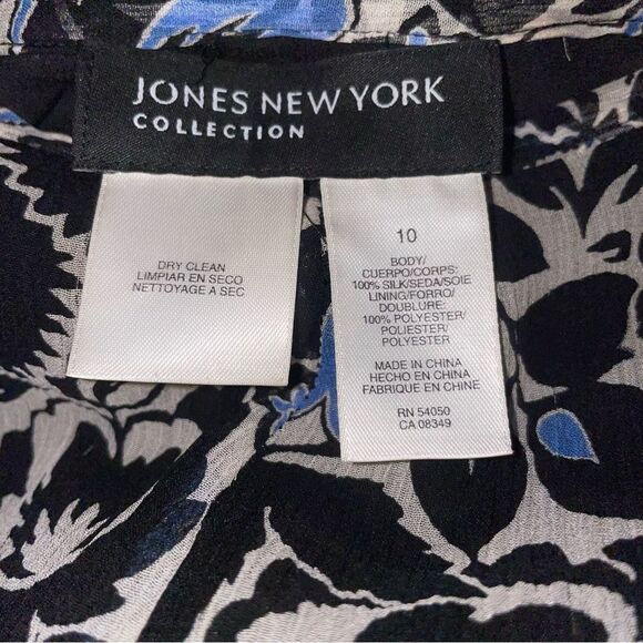 Jones New York Size 10 Maxi Skirt 100% Silk Floral Flounce - Picture 6 of 6
